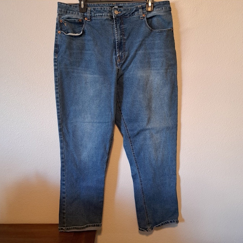 Frye Womens Medium Wash Straight Leg Stretch Denim Jeans Size 16/34 Blue